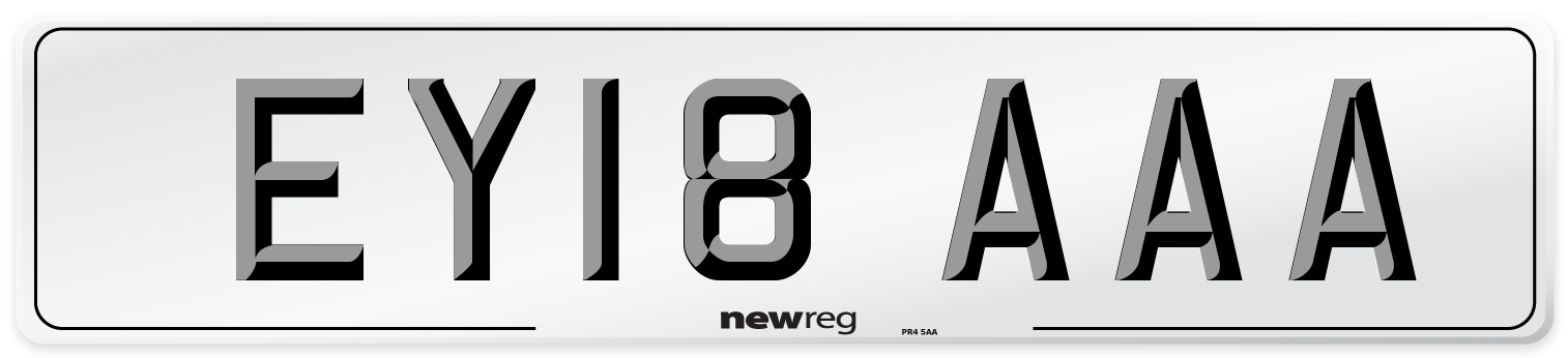 EY18 AAA Number Plate from New Reg